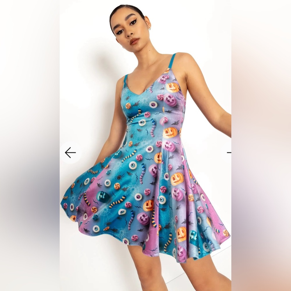 Blackmilk I Want Candy Velvet Mini Strappy Dress - Limited - Picture 5 of 7
